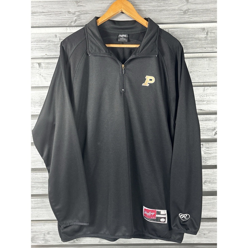 Purdue Boilermakers Rawlings Sweatshirt Mens Black M 1/4 Zip Pullover
